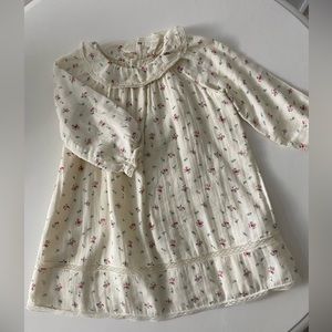 Bonpoint Cream Floral Kids Dress